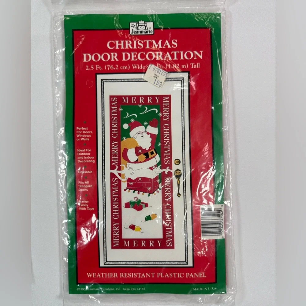 VINTAGE 1995 JEANMARIE CREATIONS Christmas Door Decorations Set Santa Tree NEW‎